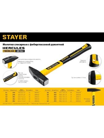 STAYER Hercules, 200 г, слесарный молоток, Professional (20050-02) по цене 450 руб. купить в Воронеже.