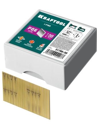 KRAFTOOL тип 23GA (P0.6) 30 мм, 10 000 шт, шпильки для нейлера (31786-30)