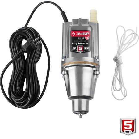 Вибрационный насос с нижним забором воды ЗУБР Родничок-Н, 10 м провод по цене 4 920 руб. купить в Воронеже.