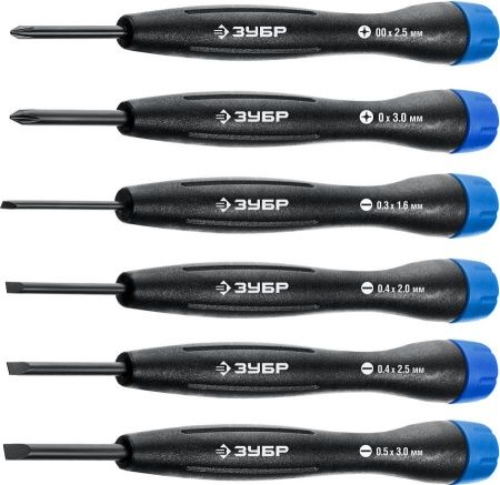 TX-6 набор отверток для точных работ 6 предм., ЗУБР по цене 600 руб. купить в Воронеже.