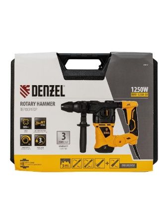 Перфоратор электрический RHV-1250-30, SDS-plus, 1250 Вт, 5 Дж, 3 плюс 1 режим Denzel по цене 13 530 руб. купить в Воронеже.