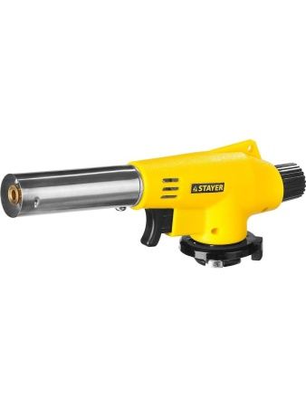 STAYER MaxTerm MG200, 1300°C, газовая горелка с пьезоподжигом на баллон с цанговым соединением (55584)