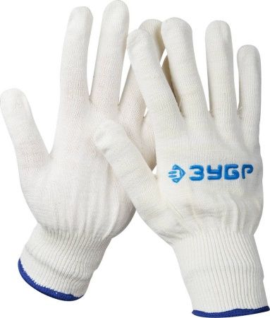 Трикотажные перчатки ЗУБР КОМФОРТ, без покрытия, х/б 13 класс, размер L-XL