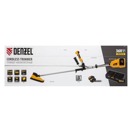Триммер аккумуляторный бесщеточный CBC350-36, Li-ion, 36 В, 350 мм Denzel по цене 28 380 руб. купить в Воронеже.