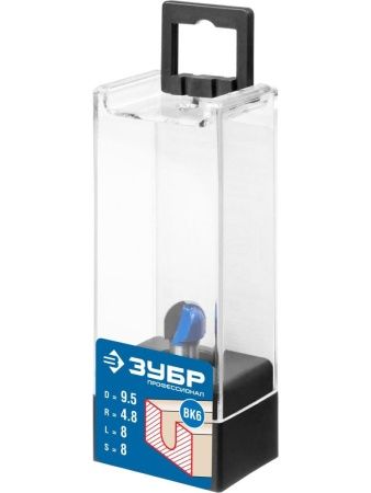 ЗУБР 9.5 x 8 мм, радиус 4.8 мм, фреза пазовая галтельная, Профессионал (28751-9.5-8) по цене 327 руб. купить в Воронеже.