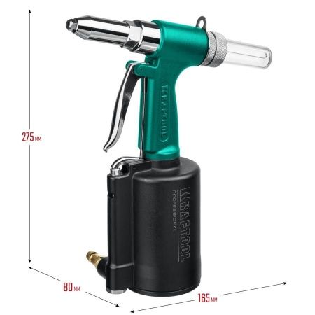 AR-48 заклепочник пневматический, корпус из алюминия, для заклепок из нержавеющей стали, 2,4-3,2-4-4,8мм, KRAFTOOL по цене 12 080 руб. купить в Воронеже.