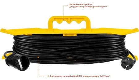 Силовой удлинитель-шнур STAYER ПВС 2x0.75 30м, 2200Вт на рамке, MF 207 по цене 1 220 руб. купить в Воронеже.