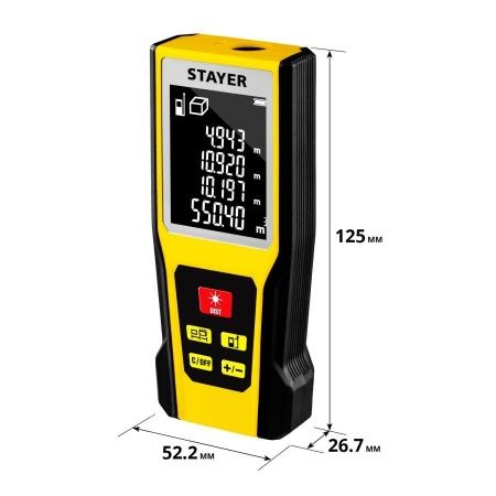 Дальномер лазерный, ″LDM-60 ″, дальность 60 м, 5 функций, STAYER Professional по цене 3 590 руб. купить в Воронеже.