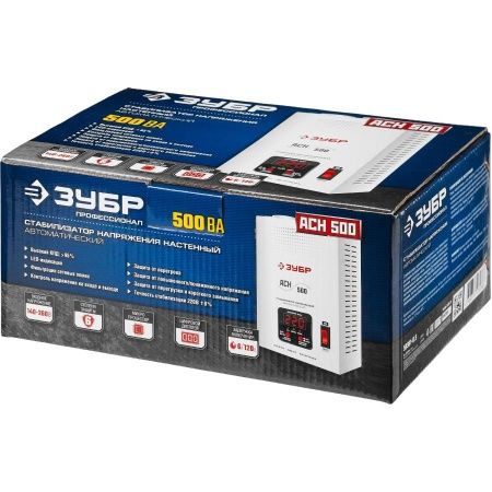 ЗУБР АСН 500 профессиональный стабилизатор напряжения навесной 500 ВА, 140-260 В, 8% по цене 4 250 руб. купить в Воронеже.
