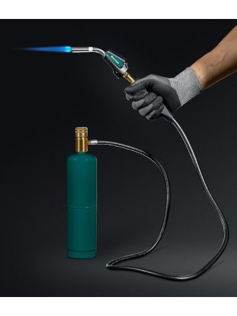 KRAFTOOL KS-8000, со шлангом 1.4м с пьезоподжигом на баллон турбо нагрев + 30% 2000°C, Газовая горелка Blue Fire (55512) по цене 3 450 руб. купить в Воронеже.