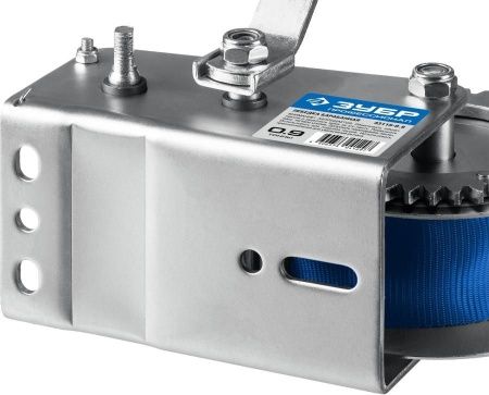 Лебедка ручная барабанная ЗУБР ″Профессионал″, тяговая, ленточная, 0,9т, 10м по цене 4 540 руб. купить в Воронеже.