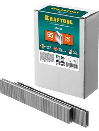KRAFTOOL тип 18GA (55/90/C) 20 мм, 5000 шт, скобы для степлера (31789-20)