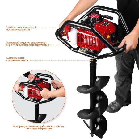 Мотобур (бензобур), без шнека, d=60-300 мм, 71 см3, 2 оператора, ЗУБР по цене 20 990 руб. купить в Воронеже. Мотобур (бензобур), без шнека, d=60-300 мм, 71 см3, 2 оператора, ЗУБР по цене 20 990 руб. купить в Воронеже.