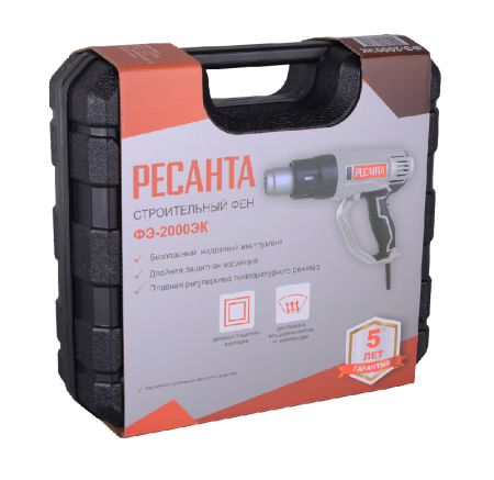 Строительный фен Ресанта ФЭ-2000ЭК по цене 3 190 руб. купить в Воронеже.