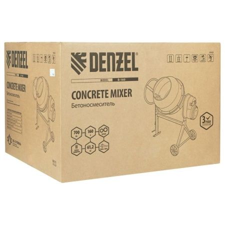 Бетоносмеситель B-160, 700 Вт, 160 л Denzel по цене 32 890 руб. купить в Воронеже.