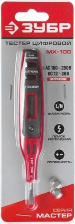 Тестер напряжения ЗУБР ″Мастер″ цифровой со световым индикатором, 12-220В, 140мм по цене 720 руб. купить в Воронеже.
