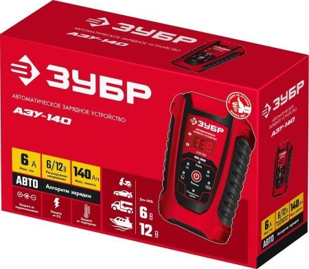 ЗУБР АЗУ-140 автоматическое зарядное устройство: 6/12 В, 6А. по цене 2 780 руб. купить в Воронеже.