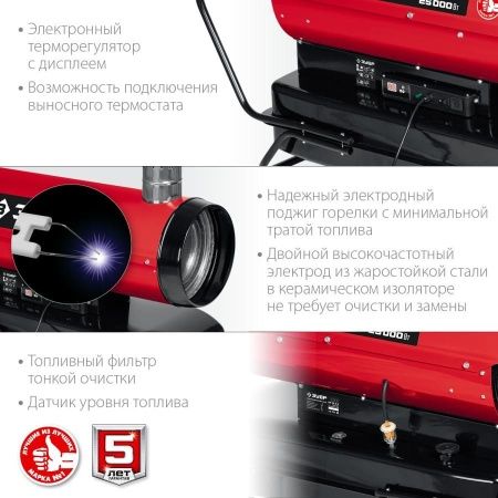 Дизельная тепловая пушка ЗУБР, 25 кВт, ДПН-К10-25-Д по цене 40 140 руб. купить в Воронеже.