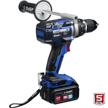 ЗУБР Т7, 20 В, 100 Н·м, 2 АКБ (4 А·ч), бесщеточная дрель-шуруповерт, кейс, Профессионал (DB-211-42) по цене 20 720 руб. купить в Воронеже.