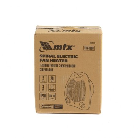 Тепловентилятор электрический, спиральный FHS-2000, 3 режима, вентилятор, нагрев 1000/2000 Вт MTX по цене 1 307 руб. купить в Воронеже.