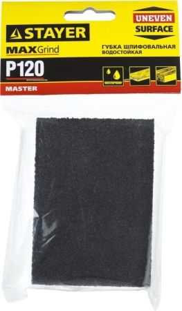 Губка шлифовальная STAYER ″MASTER″ четырехсторонняя, средняя жесткость, Р120, 100x68x26мм. по цене 118 руб. купить в Воронеже.