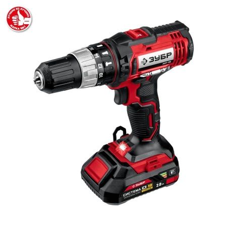 ЗУБР 18В, 2 АКБ (2Ач), в кейсе, ударная дрель-шуруповер. ДШУ-185-22 по цене 8 680 руб. купить в Воронеже.