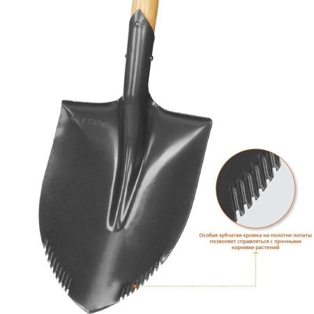 Лопата ″БЕРКУТ″ автомобильная, деревянный черенок, металлическая рукоятка, ЗУБР Профессионал по цене 1 620 руб. купить в Воронеже.