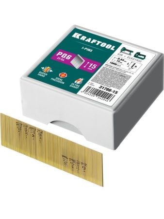 KRAFTOOL тип 23GA (P0.6) 15 мм, 10 000 шт, шпильки для нейлера (31786-15)