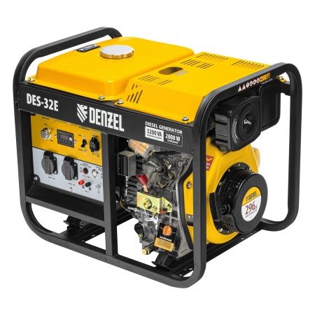 Генератор дизельный DES-32E, 3,2 кВт, 230 В, 11 л, электростартер Denzel по цене 89 690 руб. купить в Воронеже.