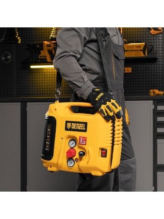 Компрессор воздушный DL1300, 10 бар, 1,3 кВт 180 л/мин 5 л, с набором аксессуаров Denzel по цене 18 050 руб. купить в Воронеже.