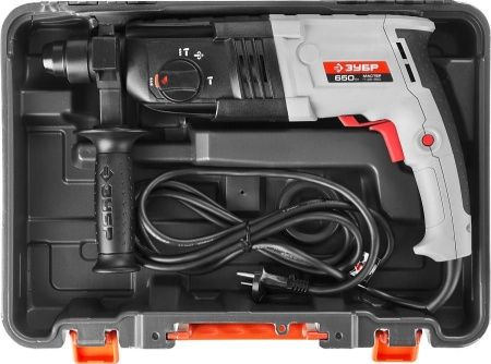 Перфоратор SDS-plus, ЗУБР П-22-650, реверс, горизонтальный, 2.3 Дж, 0-870 об/мин, 0-4850 уд/мин, 650 Вт, кейс по цене  купить в Воронеже.