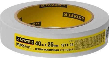 Малярный скотч, креповый, 25мм х 40м, STAYER по цене 154 руб. купить в Воронеже.