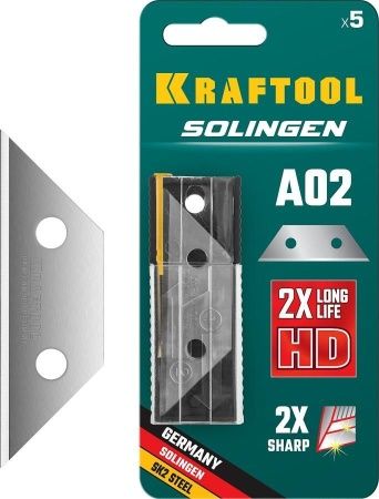 KRAFTOOL SOLINGEN А02 лезвия трапециевидные, 5 шт