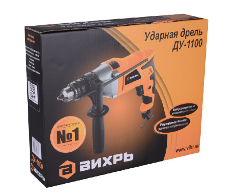 Дрель ударная ВИХРЬ ДУ-1100 по цене 3 690 руб. купить в Воронеже.