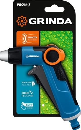 GRINDA PROLine X-R, плавная регулировка, курок спереди, пистолет поливочный двухкомпонентный с регулятором напора по цене 940 руб. купить в Воронеже.