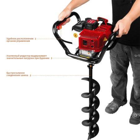 Мотобур (бензобур), d=60-200 мм, 52 см3, 1 оператор, ЗУБР по цене 17 440 руб. купить в Воронеже.