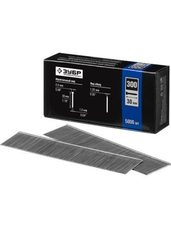 ЗУБР тип 18GA (47/300/F) 30 мм, 5000 шт, гвозди для нейлера, Профессионал (31830-30)