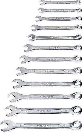 Набор комбинированных гаечных ключей 12 шт, 6 - 22 мм, ЗУБР, 27087-H12_z01 по цене 2 210 руб. купить в Воронеже.