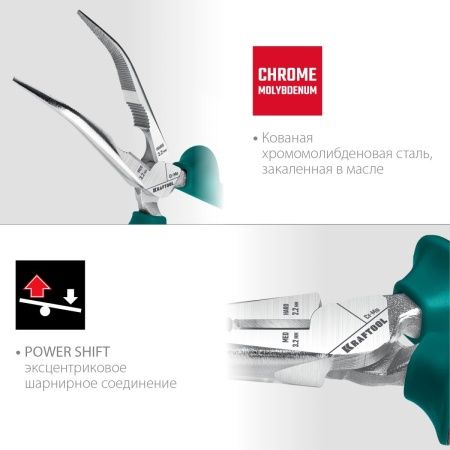 KRAFTOOL 200 мм, изогнутые тонкогубцы (22011-4-20) по цене 1 910 руб. купить в Воронеже.