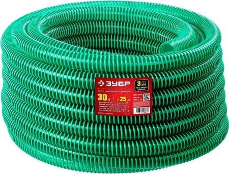 ЗУБР 25 мм x 30 м, 3 атм, со спиралью ПВХ, напорно-всасывающий шланг (40325-25-30) по цене 2 820 руб. купить в Воронеже.