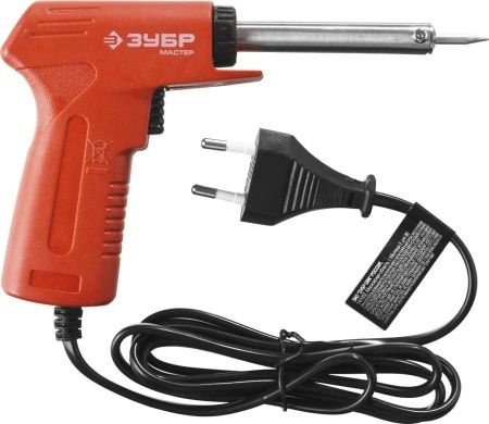 Электропаяльник ЗУБР 30Вт + 70Вт, конус, пистолетная рукоятка по цене 850 руб. купить в Воронеже.