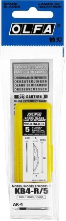 Лезвия OLFA закругленные для ножа AK-4, 6(8)х38х0,45мм, 5шт по цене 1 050 руб. купить в Воронеже.