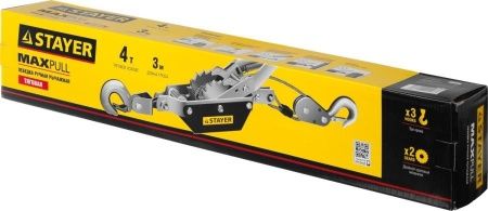 Лебедка STAYER ″MAXPull″ рычажная, тросовая, 4т/3м по цене 4 430 руб. купить в Воронеже.