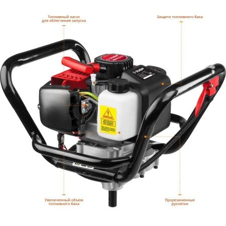 Мотобур (бензобур), d=60-200 мм, 52 см3, 1 оператор, ЗУБР по цене 17 440 руб. купить в Воронеже.