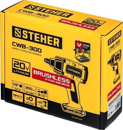 STEHER 20В бесщёточный гайковерт, без АКБ, в коробке. CWB-300 по цене 5 490 руб. купить в Воронеже. STEHER 20В бесщёточный гайковерт, без АКБ, в коробке. CWB-300 по цене 5 490 руб. купить в Воронеже.