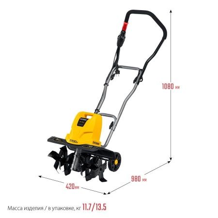 STEHER 1700 Вт, электрический культиватор (EK-1700) по цене 13 750 руб. купить в Воронеже.