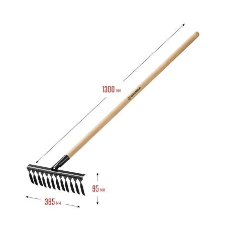 GRINDA 12 витых зубьев, 384х95х1300мм, грабли садовые, с деревянным черенком по цене 740 руб. купить в Воронеже.