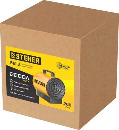 Электрическая тепловая пушка STEHER, 2 кВт по цене 2 360 руб. купить в Воронеже.