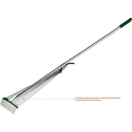Регулируемые веерные грабли POCTOK РВ-15 длина 1180 мм алюминиевый черенок по цене  купить в Воронеже.