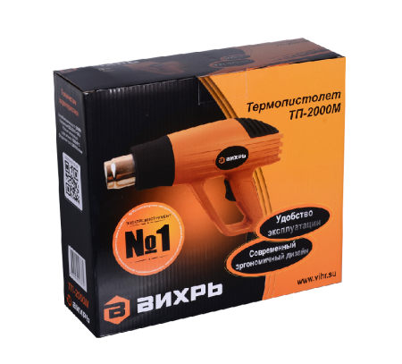 Термопистолет (фен промышленный) ВИХРЬ ТП-2000М по цене 1 080 руб. купить в Воронеже.